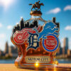 Detroit Sport Teams Motor City Limited Edition Whiskey Bottle featuring a detailed bronze horse racing stopper