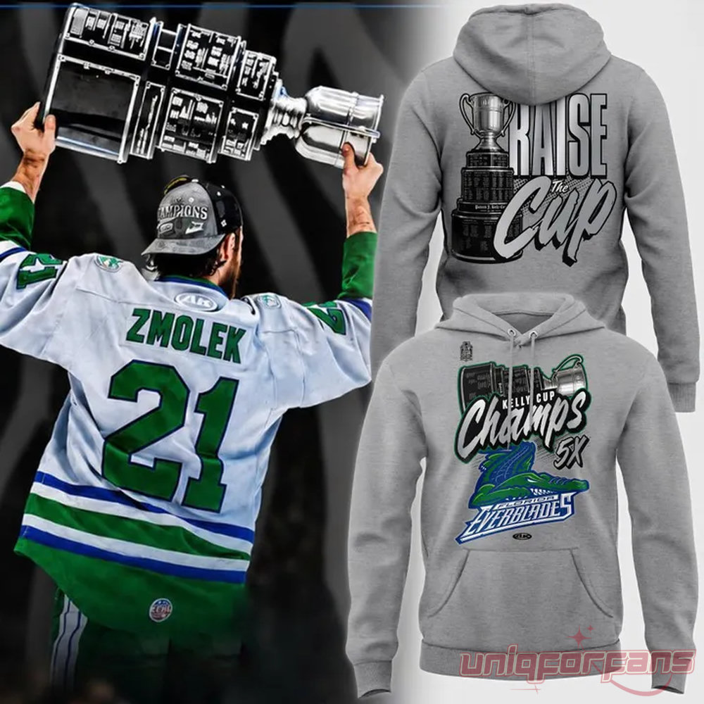 Florida Everblades Kelly Cup Champions 5X Championship Hoodie Florida Everblades Kelly Cup Champions 5X Championship Hoodie
