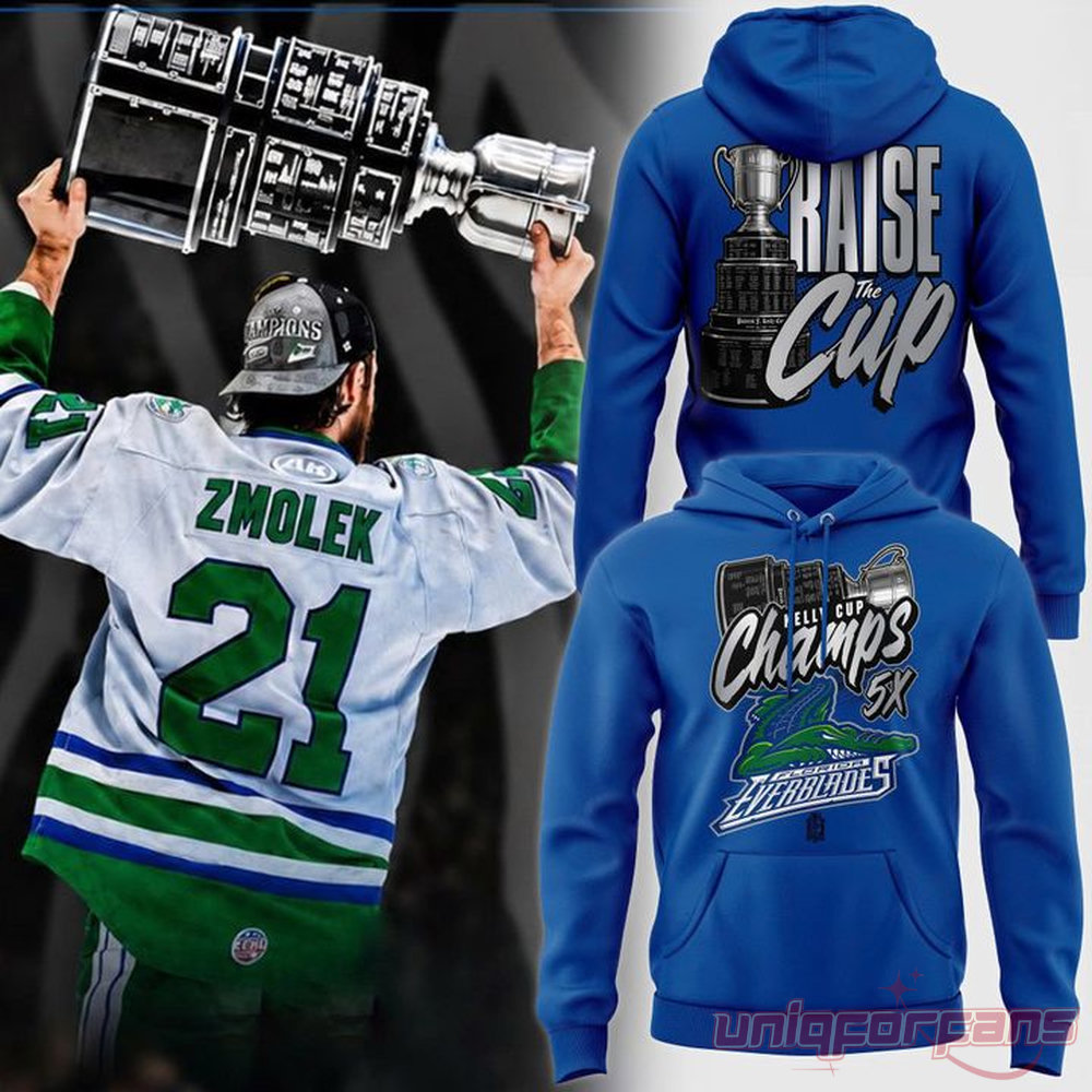 Florida Everblades Kelly Cup Champions 5X Championship Hoodie Florida Everblades Kelly Cup Champions 5X Championship Hoodie