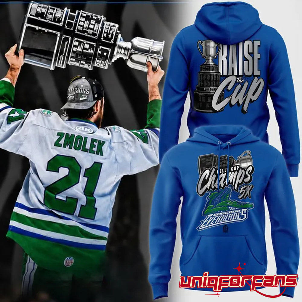 Florida Everblades Kelly Cup Champions 5X Championship Hoodie Florida Everblades Kelly Cup Champions 5X Championship Hoodie