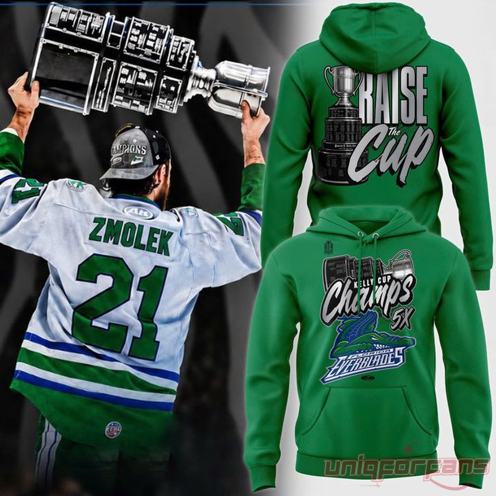 Florida Everblades Kelly Cup Champions 5X Championship Hoodie Florida Everblades Kelly Cup Champions 5X Championship Hoodie