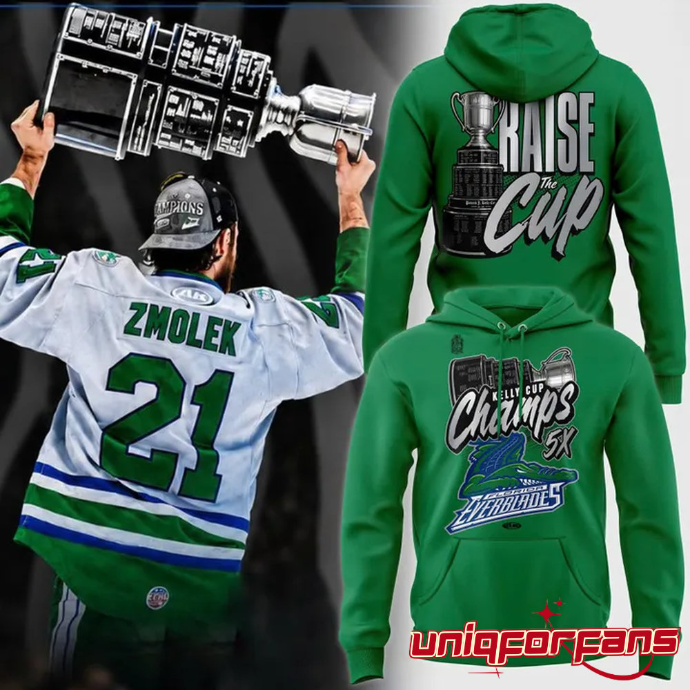Florida Everblades Kelly Cup Champions 5X Championship Hoodie Florida Everblades Kelly Cup Champions 5X Championship Hoodie