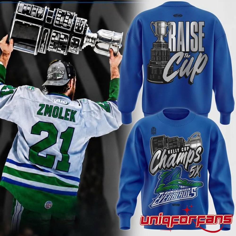 Florida Everblades Kelly Cup Champions 5X Championship Sweatshirt Florida Everblades Kelly Cup Champions 5X Championship Sweatshirt
