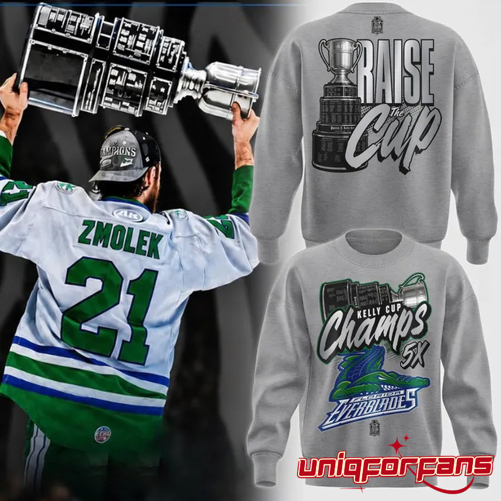 Florida Everblades Kelly Cup Champions 5X Championship Sweatshirt Florida Everblades Kelly Cup Champions 5X Championship Sweatshirt