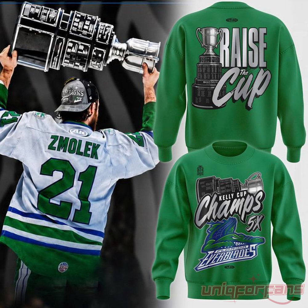 Florida Everblades Kelly Cup Champions 5X Championship Sweatshirt Florida Everblades Kelly Cup Champions 5X Championship Sweatshirt