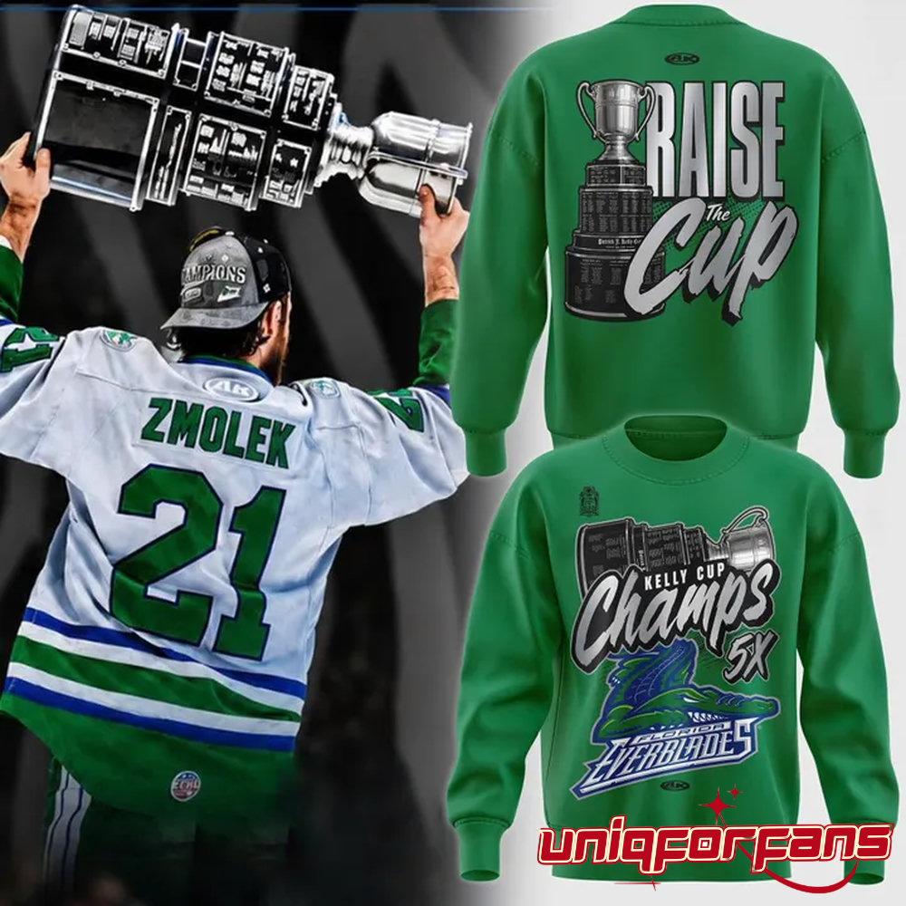 Florida Everblades Kelly Cup Champions 5X Championship Sweatshirt Florida Everblades Kelly Cup Champions 5X Championship Sweatshirt