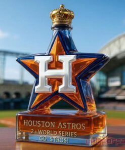 Houston Astros Baseball Champions Star “Go Stros!” Whiskey Bottle