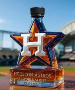 Houston Astros Baseball Champions Star “Go Stros!” Whiskey Bottle
