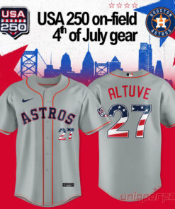 Houston Astros Jose Altuve x USA 250 On-Field – 4th July Baseball Jersey