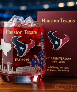 Houston Texans 26th Anniversary Whiskey Glass