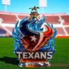 Houston Texans Fire of the Lone Star Limited Edition Whiskey Bottle featuring a bronze horse and rider sculpture stopper