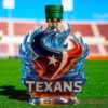 Houston Texans Fire of the Lone Star Limited Edition Whiskey Bottle featuring a textured dark green screw cap