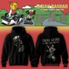 Black Isaiah Rashad hoodie featuring an upside-down sketch graphic on the front and a running cartoon character on the back