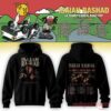 Black Isaiah Rashad hoodie featuring a portrait front print and a burning house graphic with tour dates listed on the back