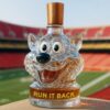 Kansas City Chiefs Mascot Run It Back Whiskey Bottle with a smooth metallic gold finish cap closure