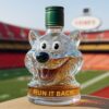 Kansas City Chiefs Mascot Run It Back Whiskey Bottle featuring a classic dark green ribbed screw cap
