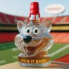 Kansas City Chiefs Mascot Run It Back Whiskey Bottle topped with a vivid red wax style drip bottle cap