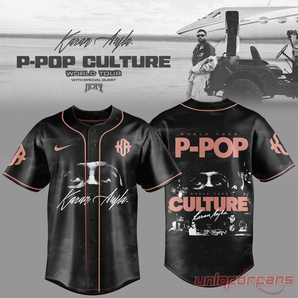 Karan Aujla P-Pop Culture World Tour Baseball Jersey Karan Aujla P-Pop Culture World Tour Baseball Jersey