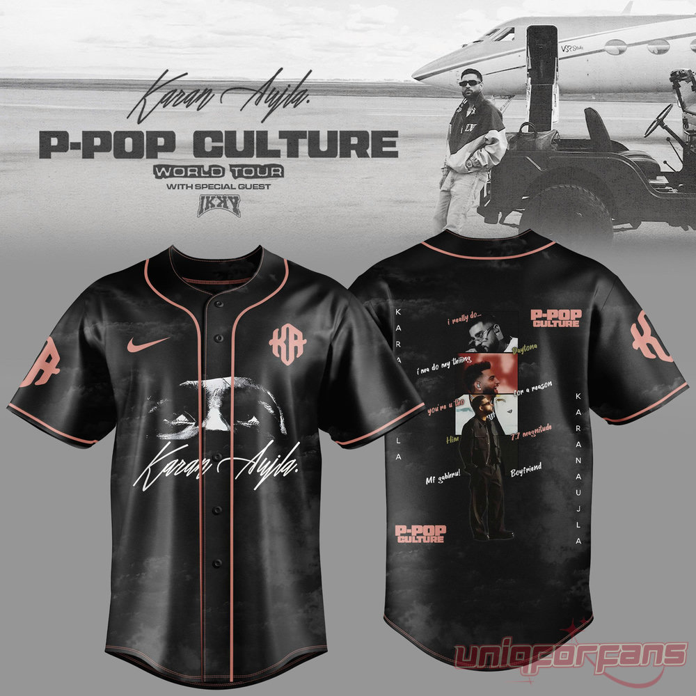 Karan Aujla P-Pop Culture World Tour Baseball Jersey Karan Aujla P-Pop Culture World Tour Baseball Jersey