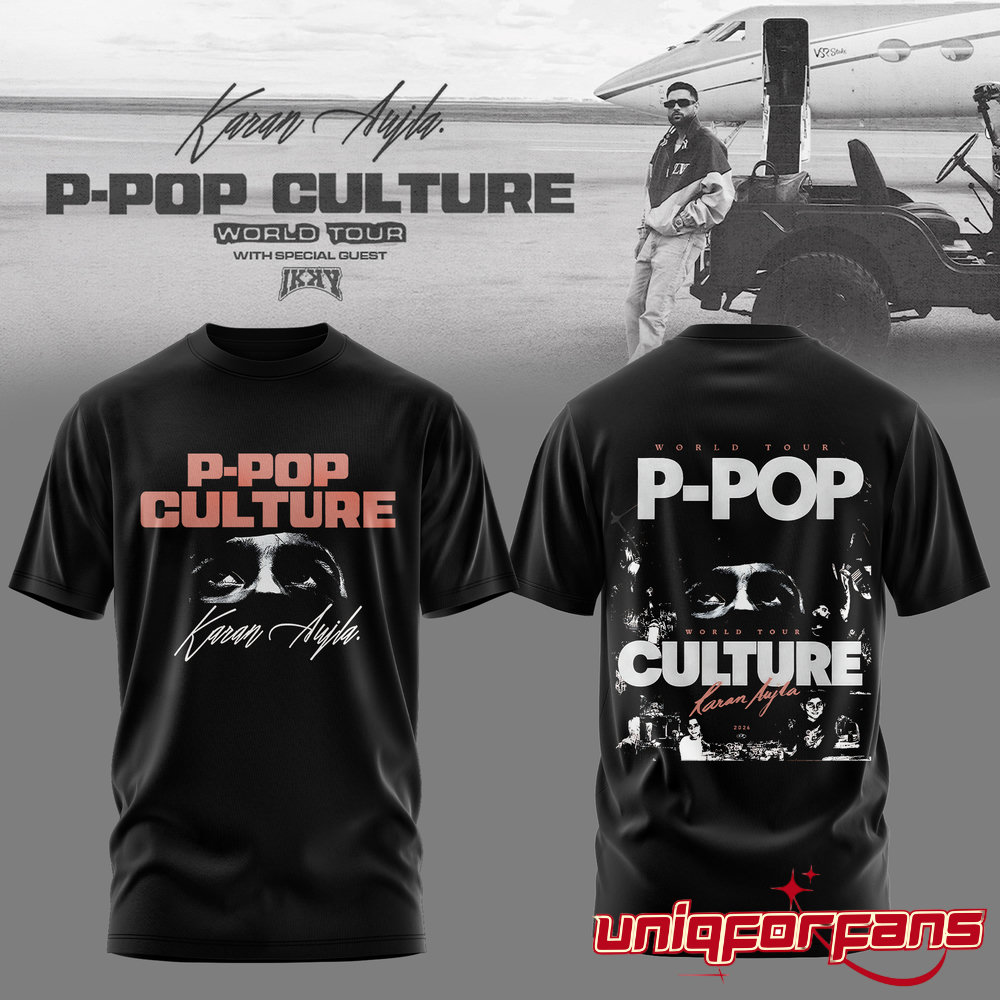 Karan Aujla P-Pop Culture World Tour Blackout Limited Edition 3D T-shirt Karan Aujla P-Pop Culture World Tour Blackout Limited Edition 3D T-shirt