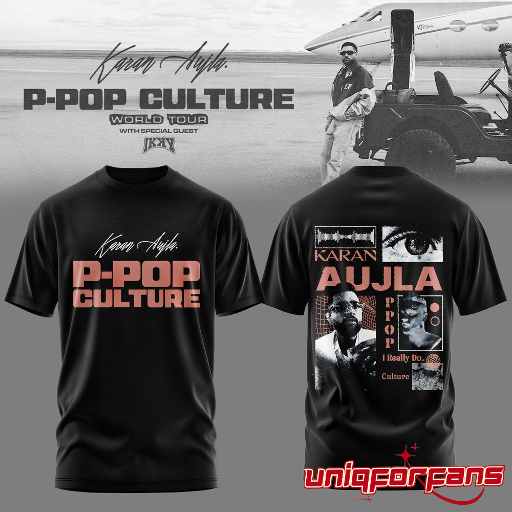 Karan Aujla P-Pop Culture World Tour Blackout Limited Edition 3D T-shirt Karan Aujla P-Pop Culture World Tour Blackout Limited Edition 3D T-shirt