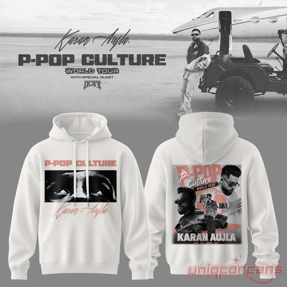 Karan Aujla P-Pop Culture World Tour Signature White Hoodie Karan Aujla P-Pop Culture World Tour Signature White Hoodie