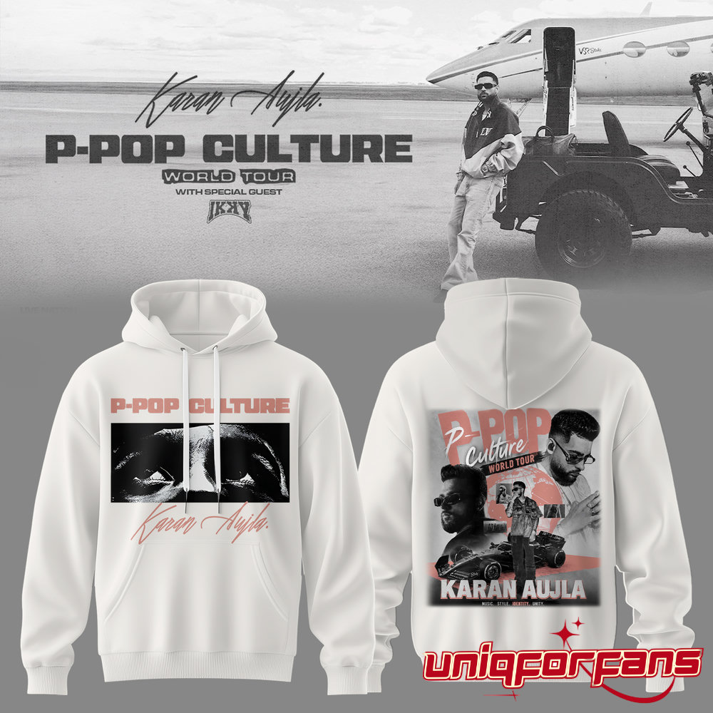 Karan Aujla P-Pop Culture World Tour Signature White Hoodie Karan Aujla P-Pop Culture World Tour Signature White Hoodie