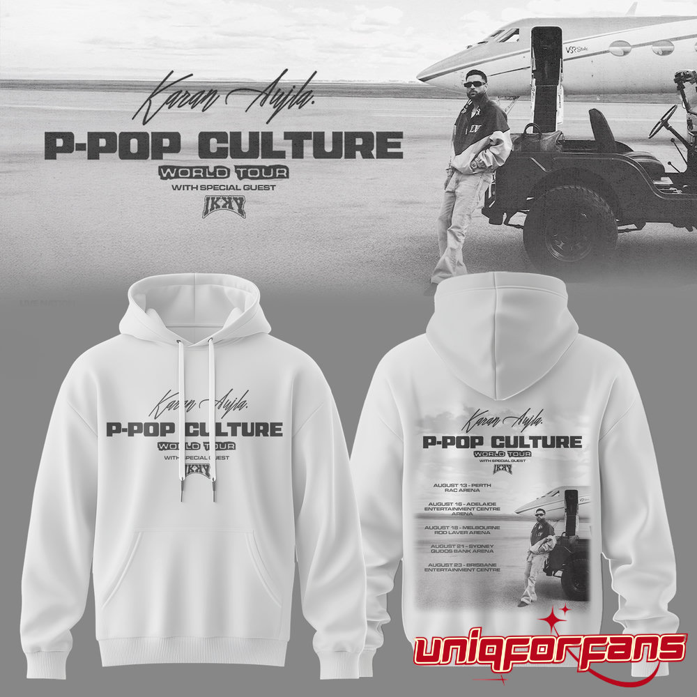 Karan Aujla P-Pop Culture World Tour Signature White Hoodie Karan Aujla P-Pop Culture World Tour Signature White Hoodie