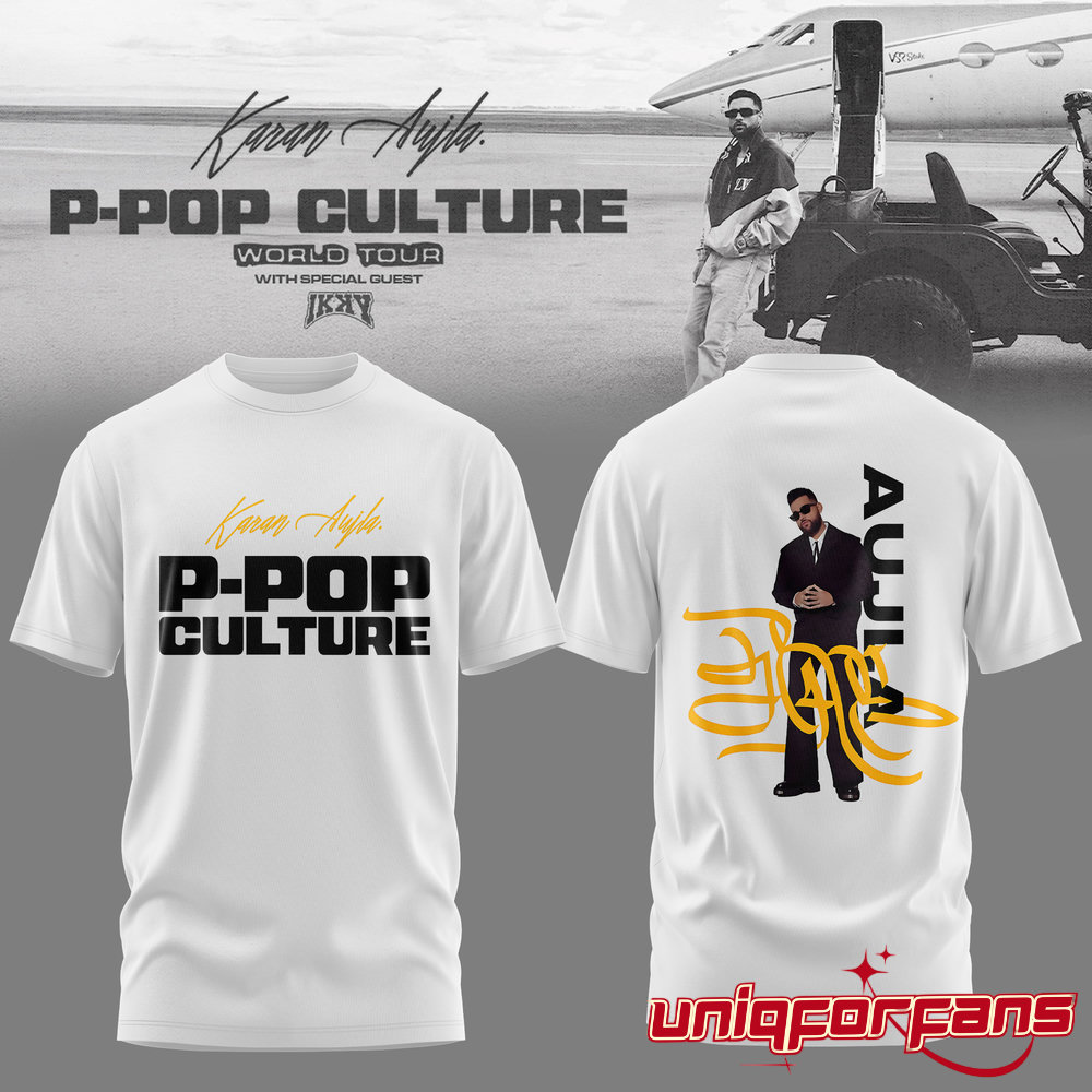 Karan Aujla P-Pop Culture World Tour White Signature T-shirt Karan Aujla P-Pop Culture World Tour White Signature T-shirt
