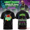 Black Lenny Pearce tee featuring a circus-themed cartoon front graphic and a comprehensive 2026 tour date back list