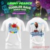 White Lenny Pearce Toddler Rave World Tour tee featuring a circus front design and his portrait graphic on the back