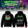 Black Lenny Pearce hoodie with a circus-themed graphic on the front and a detailed 2026 USA and Canada tour itinerary on the back