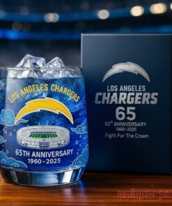 Los Angeles Chargers 65th Anniversary Whiskey Glass