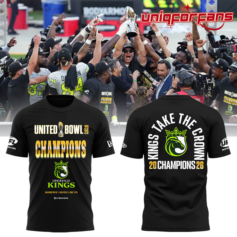 Louisville Kings Limited Edition 2026 United Bowl CHAMPIONS 3D T-Shirt Louisville Kings Limited Edition 2026 United Bowl CHAMPIONS 3D T-Shirt