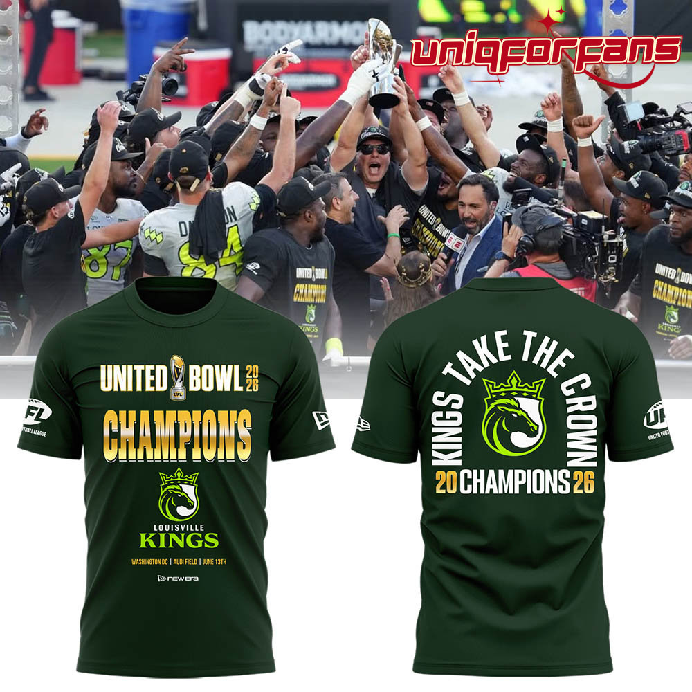 Louisville Kings Limited Edition 2026 United Bowl CHAMPIONS 3D T-Shirt Louisville Kings Limited Edition 2026 United Bowl CHAMPIONS 3D T-Shirt