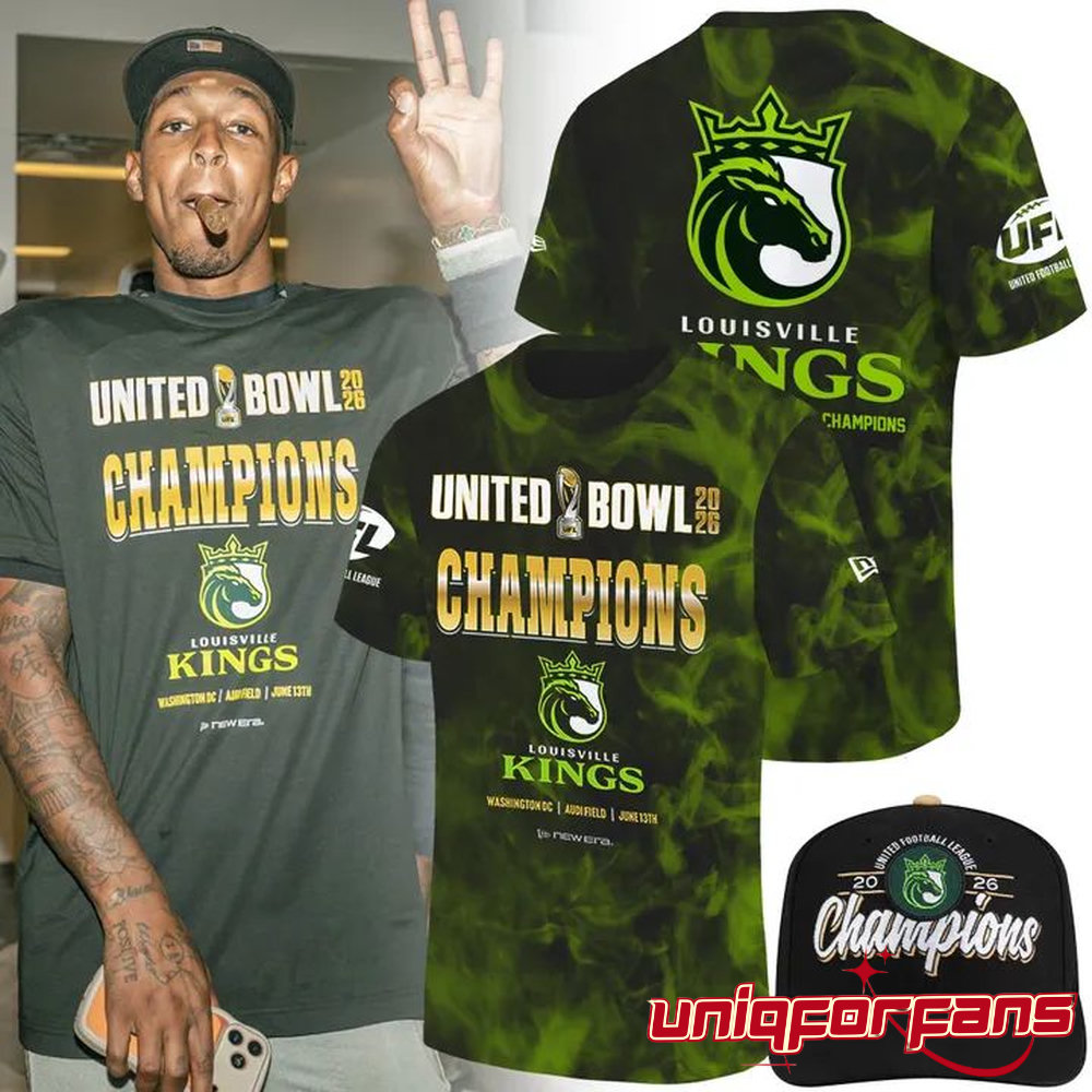 Louisville Kings New Era 2026 Champions Locker Room Exclusive 3D T-Shirt Louisville Kings New Era 2026 Champions Locker Room Exclusive 3D T-Shirt