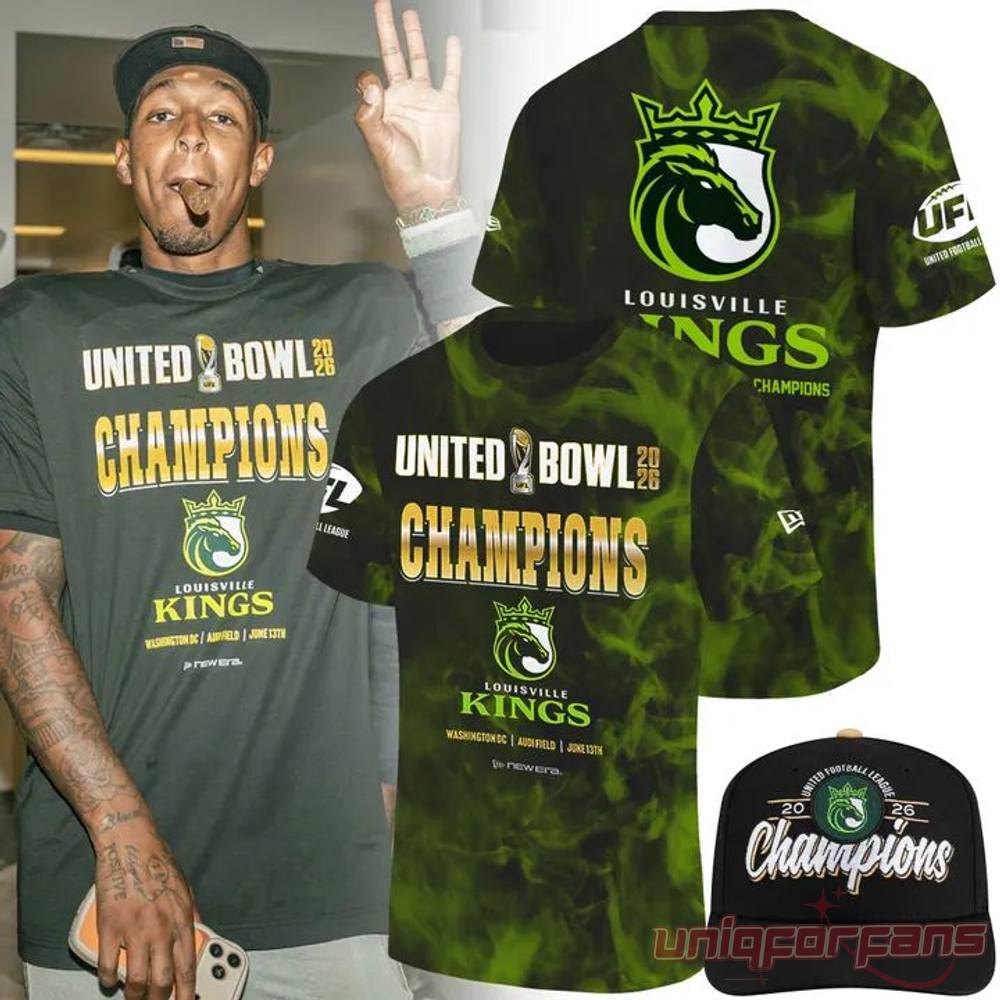 Louisville Kings New Era 2026 Champions Locker Room Exclusive 3D T-Shirt Louisville Kings New Era 2026 Champions Locker Room Exclusive 3D T-Shirt