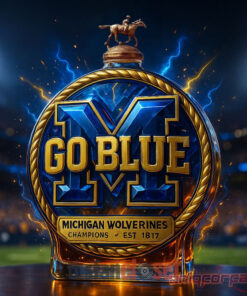 Michigan Wolverines Champions Legacy “Go Blue” Whiskey Bottle