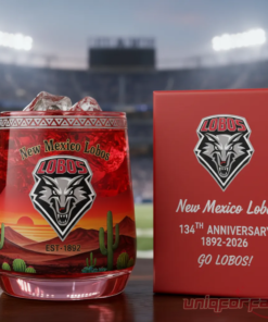 New Mexico Lobos 134th Anniversary “Go Lobos!” Whiskey Glass