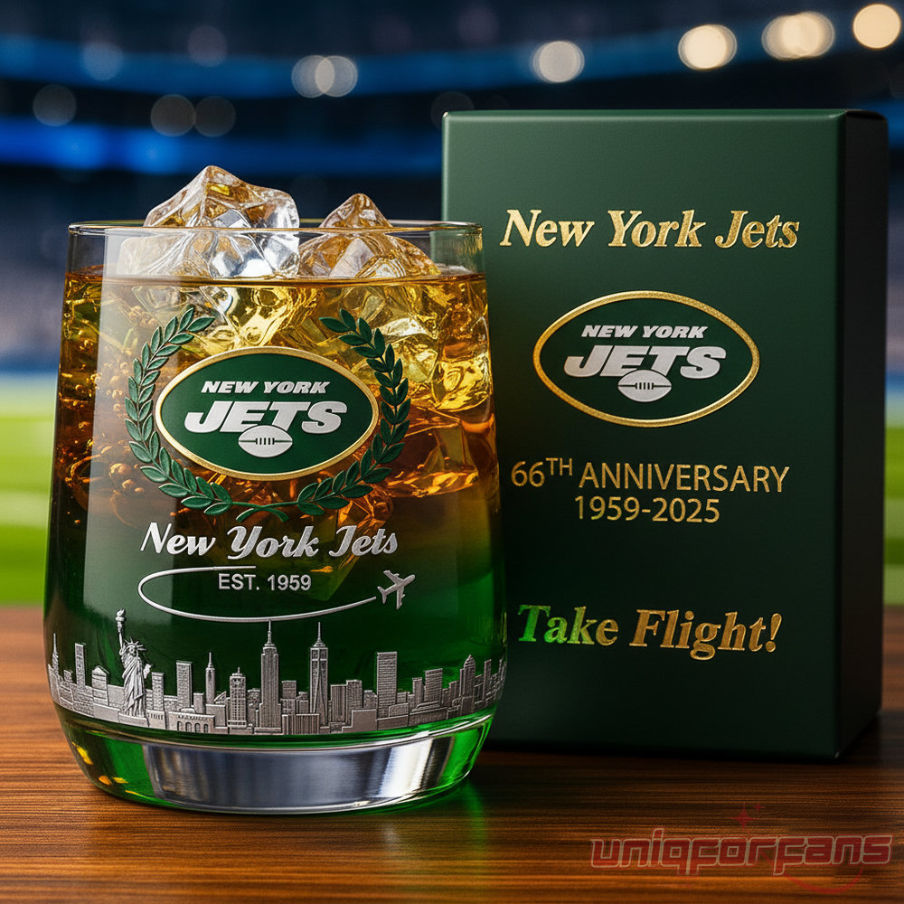 New York Jets 66rd Anniversary Whiskey Glass – Limited Edition New York Jets 66rd Anniversary Whiskey Glass – Limited Edition