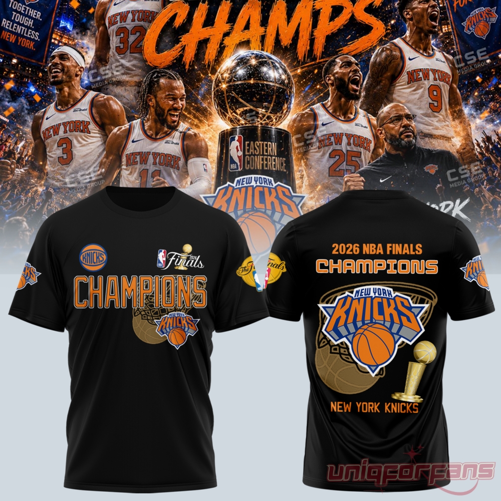 New York Knicks 2026 NBA Finals Champions 3D T-shirt New York Knicks 2026 NBA Finals Champions 3D T-shirt