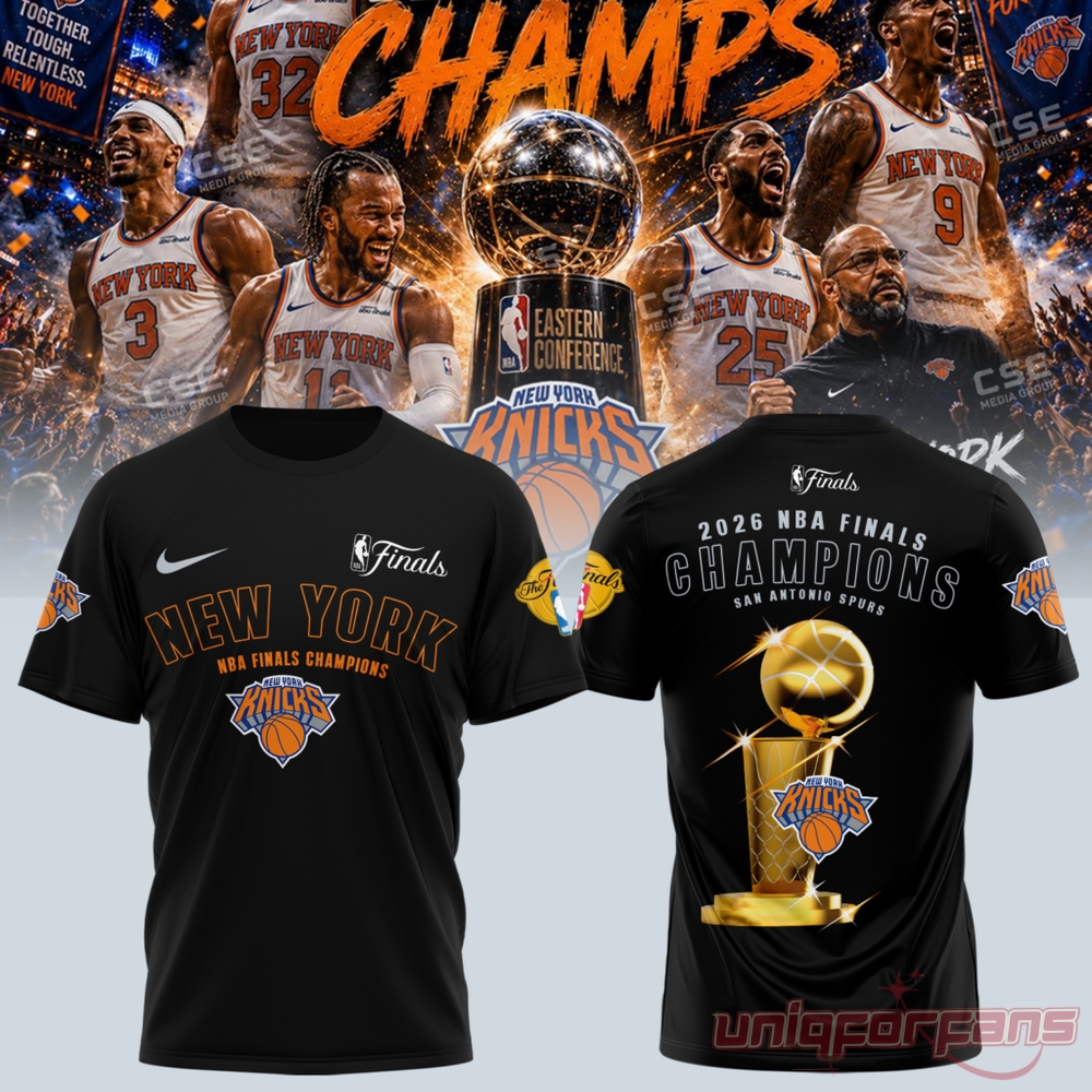 New York Knicks 2026 NBA Finals Champions 3D T-shirt New York Knicks 2026 NBA Finals Champions 3D T-shirt