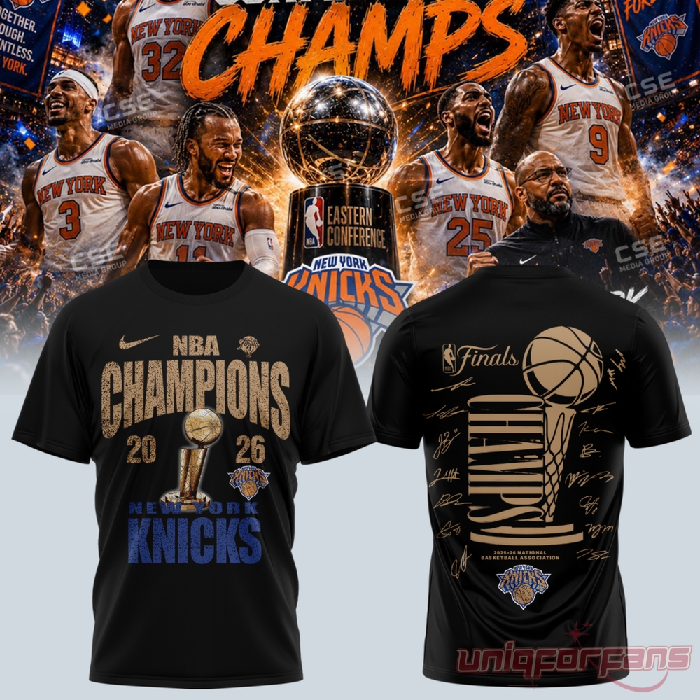 New York Knicks 2026 NBA Finals Champions 3D T-shirt New York Knicks 2026 NBA Finals Champions 3D T-shirt