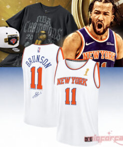 New York Knicks Champions Jalen Brunson Signed Basketball Jersey
