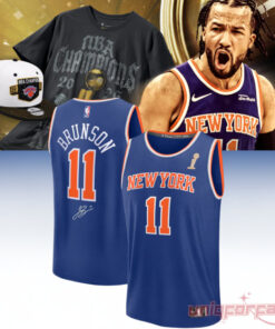 New York Knicks Champions Jalen Brunson Signed Basketball Jersey