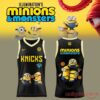 New York Knicks & Minions Champions 2026 Jersey: black basketball tank top front and back views with team name and Minions