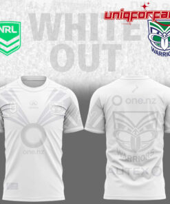 New Zealand Warriors White out NRL Limited Edition 3D T-shirt