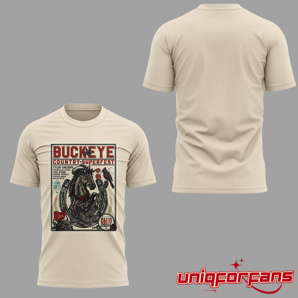 Ohio State Buckeyes Country Superfest 2026 Limited Edition 2D T-shirt Ohio State Buckeyes Country Superfest 2026 Limited Edition 2D T-shirt