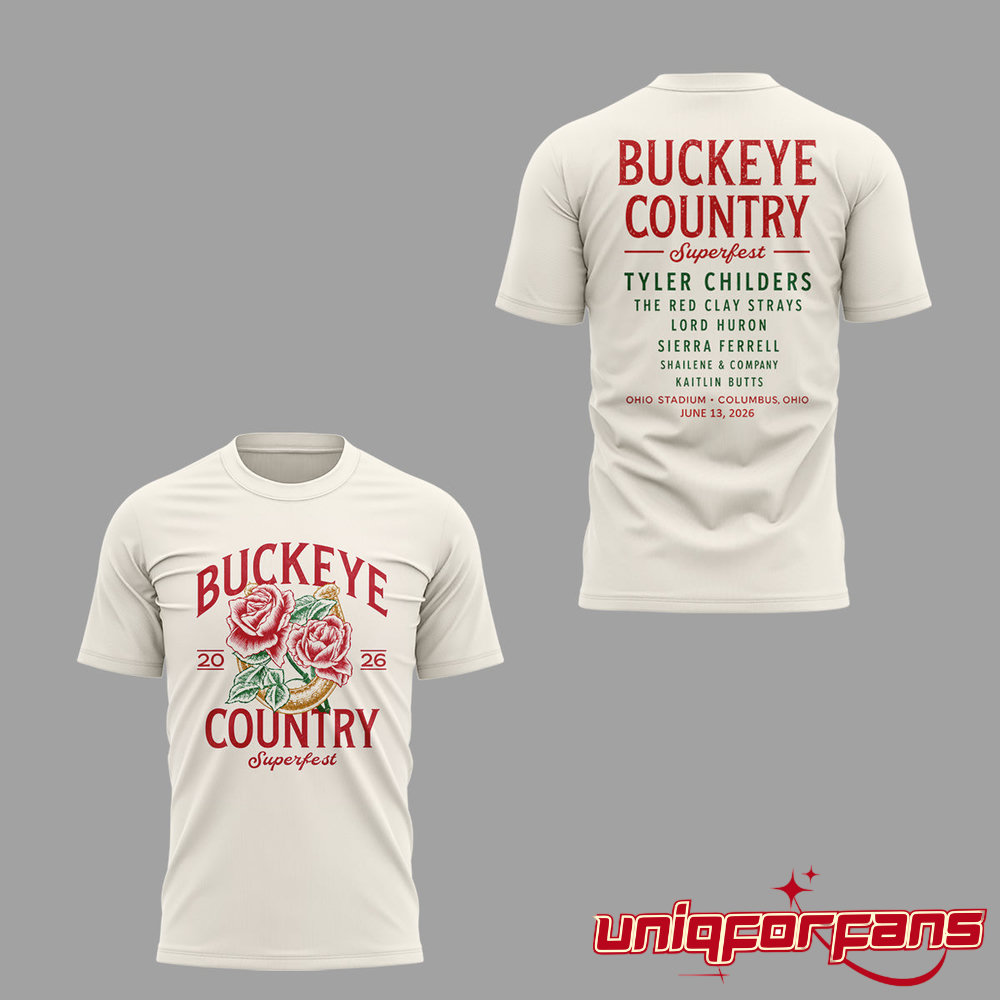 Ohio State Buckeyes Country Superfest 2026 Vintage Limited Edition 3D T-shirt Ohio State Buckeyes Country Superfest 2026 Vintage Limited Edition 3D T-shirt
