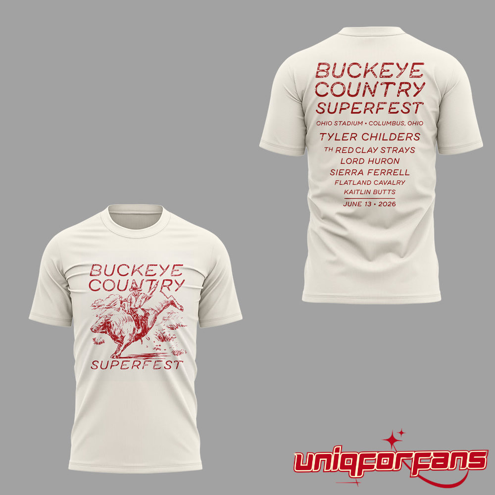 Ohio State Buckeyes Country Superfest 2026 Vintage Limited Edition 3D T-shirt Ohio State Buckeyes Country Superfest 2026 Vintage Limited Edition 3D T-shirt
